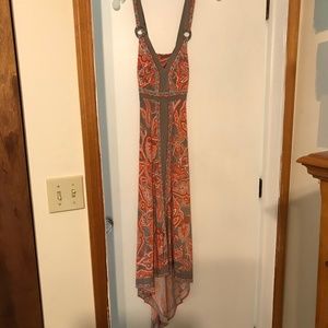 I-n-c Maxi Sun Dress, Criss-cross back, lightly padded top, Size Medium